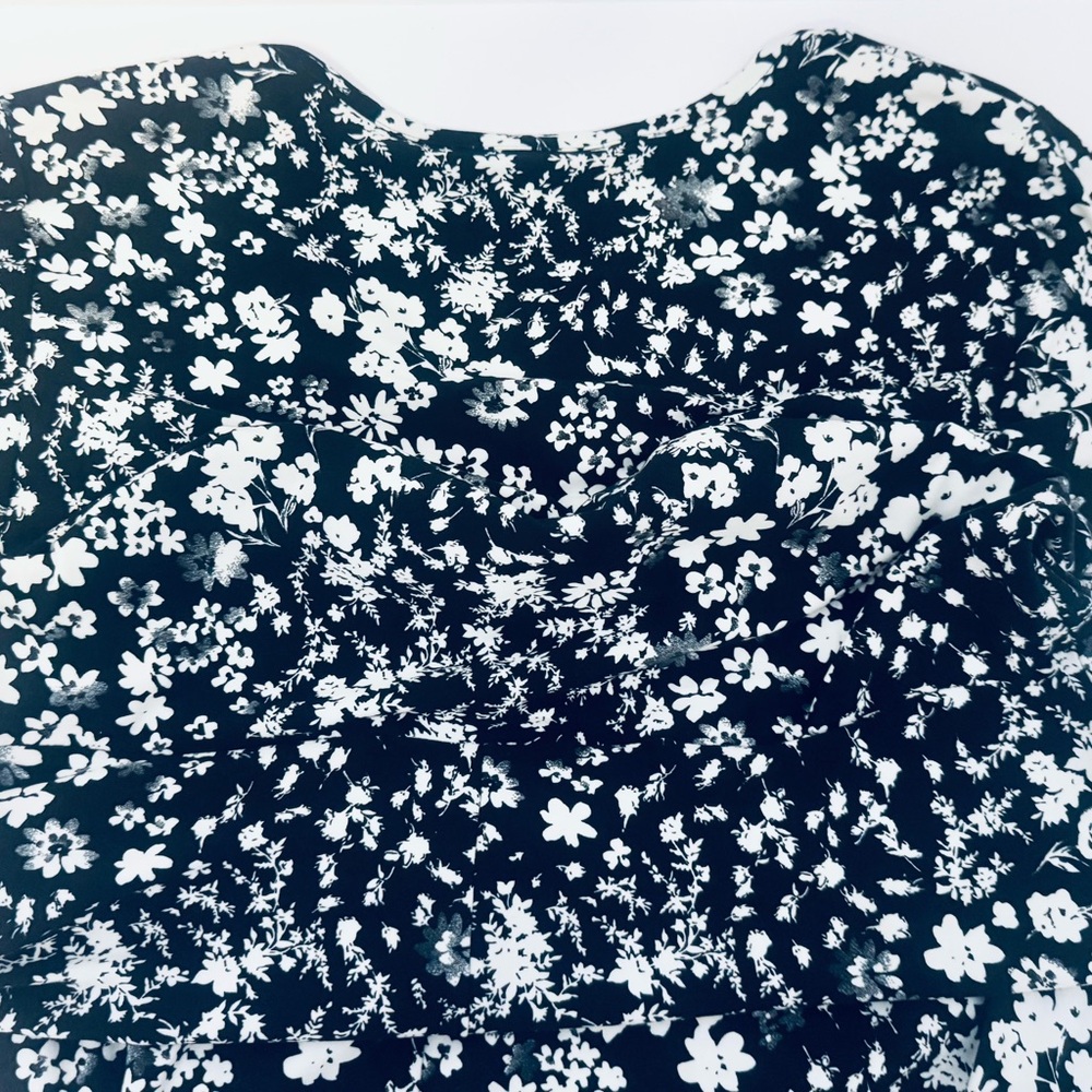 52seven Fit & Flare Maxi Women's Dress Black White Floral Cap Sleeve Size XL - Picture 6 of 14